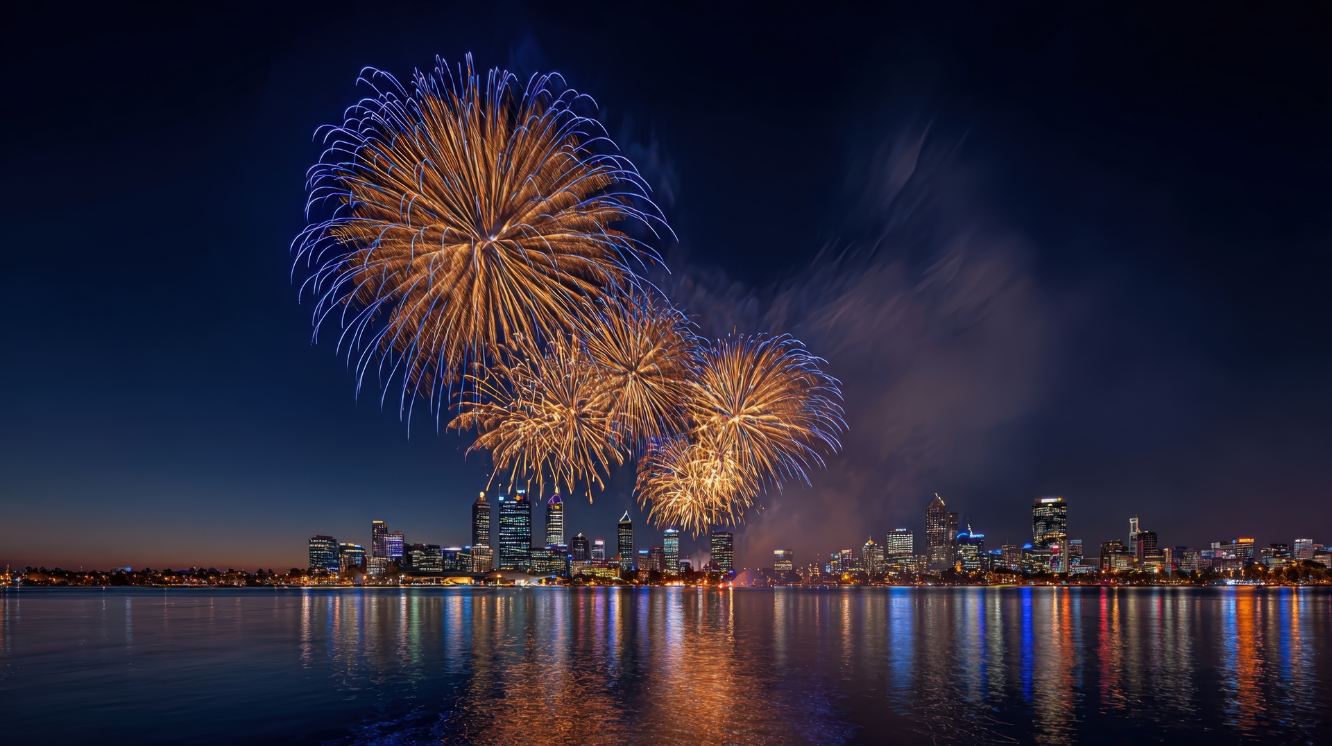 Fireworks over Australian City